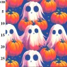 100% Cotton Digital Fabric Rose & Hubble Halloween Pumpkin Patch Ghosts Ghoul