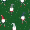 100% Cotton Fabric Contemporary Christmas Gonks Gonk Snow Star Metallic
