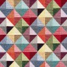 Christmas Lurex Tapestry Fabric Big Holland Geometric Triangles 140cm Wide