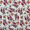 Christmas Lurex Tapestry Fabric Santa Claus Festive Holly Bells 140cm Wide
