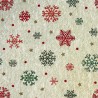 Christmas Lurex Tapestry Fabric Snowball Snowflake Snow Star Xmas 140cm Wide