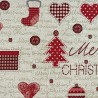 Christmas Lurex Tapestry Fabric Bushy Merry Christmas Stocking Tree 140cm Wide