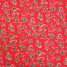 100% Cotton Poplin Fabric Christmas Candy Cane Ivy Xmas Festive Seasonal