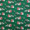 100% Cotton Poplin Fabric Christmas Mini Skiing Reindeer Xmas Festive Seasonal