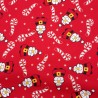 100% Cotton Poplin Fabric Christmas Santa Candy Canes Xmas Festive Seasonal