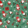 Polycotton Fabric Gifts & Gonks Gnome Presents Snow Christmas Festive