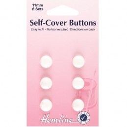 Hemline Self Cover Buttons: Plastic Top