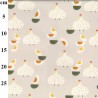 PU Face Polyester Back Waterproof Printed Fabric Rooster Chicken Eggs 138cm Wide
