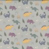 PU Face Polyester Back Waterproof Printed Fabric Baby Dinosaurs 138cm Wide