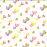 PU Face Polyester Back Waterproof Printed Fabric Twin Hearts Love 138cm Wide