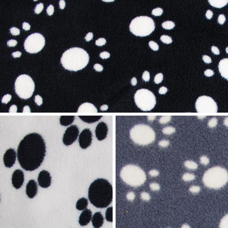 Double Sided Polar Fleece Fabric Dog Paw Prints Puppy Puppies