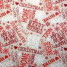 Merry Christmas Tossed Words Noel 100% Cotton Linen Look Upholstery Fabric