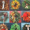 Cotton Rich Linen Look Fabric Christmas Xmas Wreaths Photograph Print Upholstery