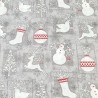 (REMNANT) 100% Cotton Fabric Henry Glass Holiday Frost Xmas 55cm x 112cm