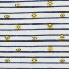 SALE Digitally Printed Cotton Jersey Fabric Nautical Minion 3mm Stripes