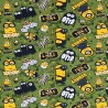 SALE Digitally Printed Cotton Jersey Fabric Minions Skating Bob Otto Stuart