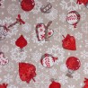 Cotton Rich Linen Look Fabric Xmas Christmas Bauble Snowflakes Upholstery