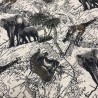 SALE Linen Blend Fabric Nutex Haku Safari Map Animals Giraffe Elephant Zebra