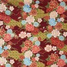 SALE 100% Japanese Cotton Fabric Cosmo Kusa Metallic Embossed Lines Floral