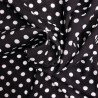 100% Viscose Fabric Dressmaking Printed 8mm Polka Dots Spots 140cm Wide