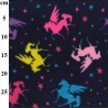 Polar Fleece Anti Pil Fabric Pegasus Magic Stars Unicorn Winged Horse Rainbow