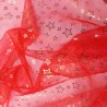 Organza Fabric Christmas Xmas Festive Seasonal Stars Voile Tutu Sparkle Glitter