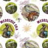 100% Cotton Fabric Age Of The Dinosaurs Dino Jurassic Mesozoic Era