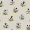 Cotton Rich Linen Look Fabric Digital Purple Thistle Floral Scotland 140cm Wide