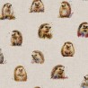 Cotton Rich Linen Look Fabric Digital Happy Hedgehogs Hedgehog 140cm Wide