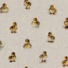 Cotton Rich Linen Look Fabric Digital Fluffy Duckling Duck Duckies 140cm Wide