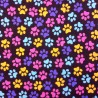 Polycotton Fabric Small 25mm Paw Prints Dog Doggy Puppy Paws 112cm Wide