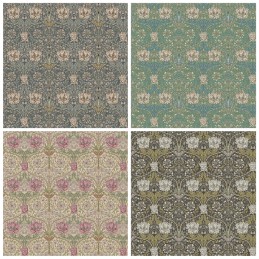 Cotton Panama Digital Fabric William Morris Honeysuckle Floral Upholstery