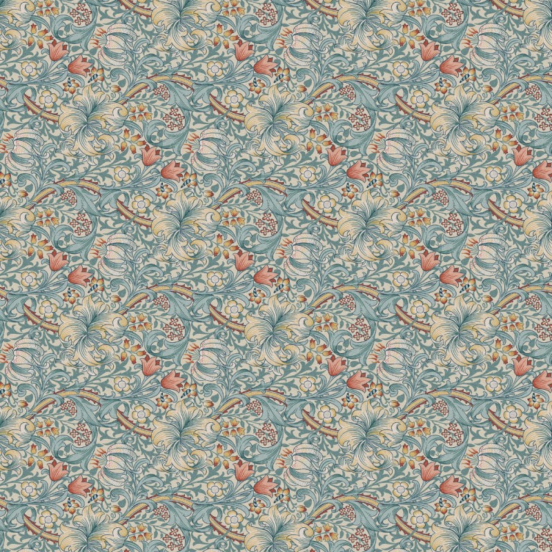 William Morris Golden Lily Cotton Panama Digital Fabric Floral Upholstery