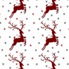 SALE Polycotton Fabric Christmas Leaping Reindeer Winter Starry Sky Stars Festive