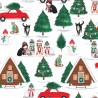 100% Cotton Fabric Christmas Santa Paws Village by Jo Taylor Cats Cat Festive