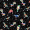 100% Cotton Fabric Nutex Splash of Colour Birds Bird New Zealand Kiwi Kereru