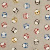 Woodland Creatures Tossed Owls Owl Bird Cotton Rich Linen Look Upholstery Fabric 140cm Wide