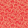 Flowing Swirly Curly Twin Scroll Cotton Rich Linen Look Upholstery Fabric