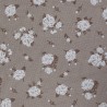 Cotton Linen Look Fabric White Flower Floral Epsom Road Upholstery 140cm Wide