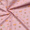 Polycotton Fabric Fox Mushrooms Foxes Exploring Woodland