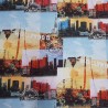 SALE Cotton Canvas Fabric Los Angeles Hollywood America USA Landmarks Upholstery 140cm Wide