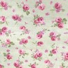 SALE Cotton Half Panama Digital Fabric Rose Floral Flower Laurel Close Upholstery