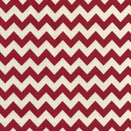 Red 8mm Chevrons Stripes Lines Linen Look Cotton Fabric Patchwork