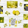 SALE Vinyl PVC Tablecloth Fabric Lemonade Collage Lemon Fruit 140cm Wide