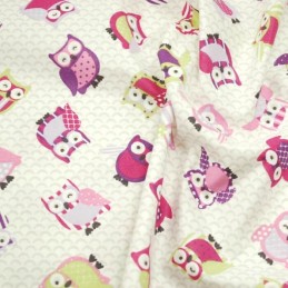 Purple 100% Cotton Fabric Lifestyle Toot Owls