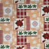 SALE Christmas Vinyl PVC Tablecloth Fabric Poinsettia Gingham Collage 140cm Wide