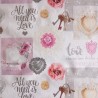 SALE PVC Tablecloth Valentines Love Hearts Romantic Collage Print Craft Fabric 140cm Wide