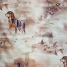 SALE PVC Tablecloth Countryside Pheasant Hunting Dog Spaniel Craft Fabric 140cm Wide