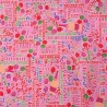 SALE PVC Tablecloth Happy Celebration Messages Balloon Party Craft Fabric 140cm Wide