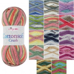 King Cole Cottonsoft Crush DK Knitting Yarn 100% Cotton Crochet